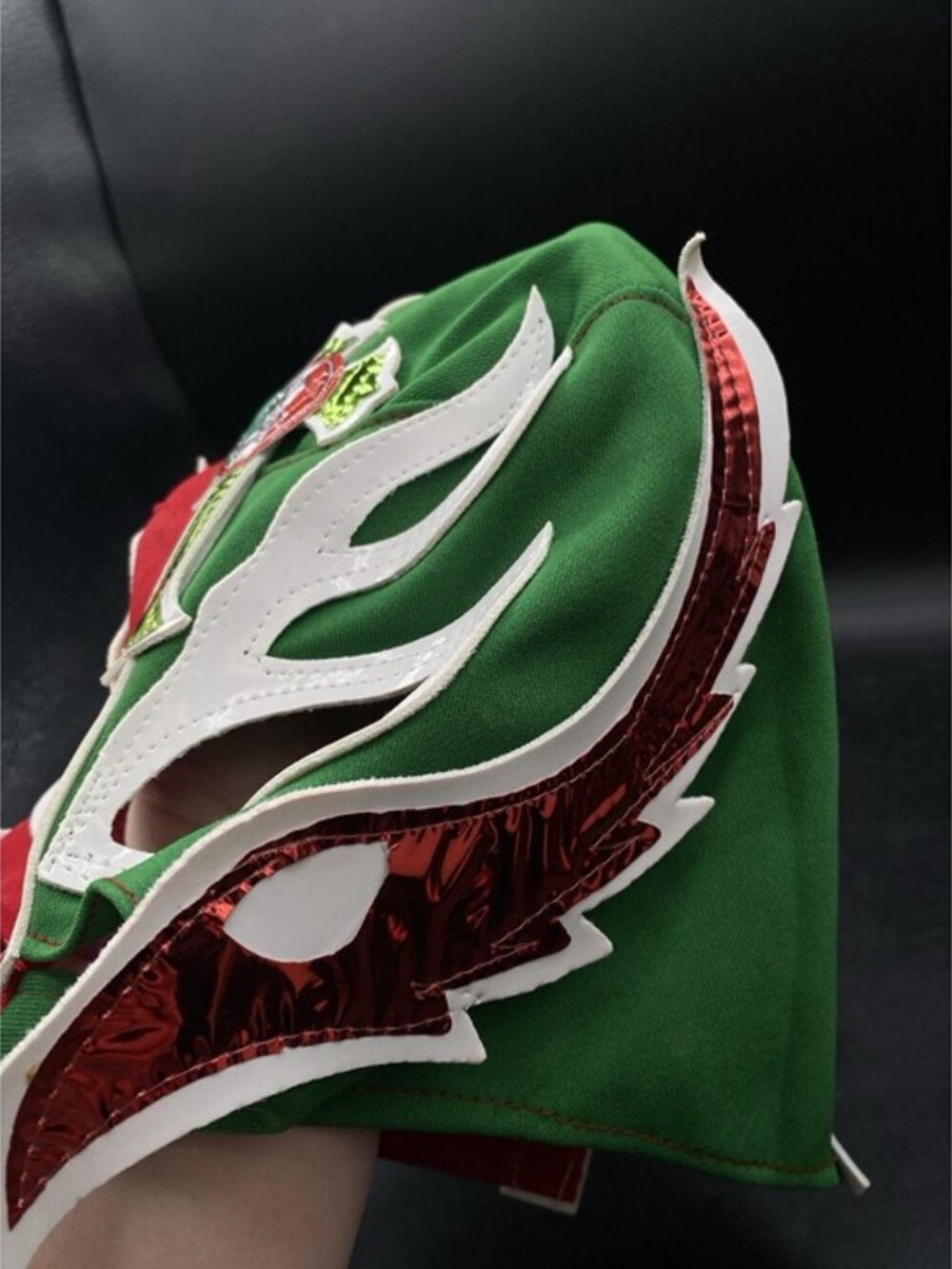 Mexican Lucha Libre Wrestling Mask Red Green White Rey Mysterio #1 - Picture 11 of 11